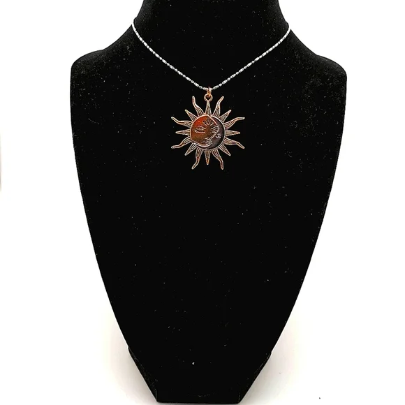 Celestial Silver Gold Adjustable Chain Necklace - Picture 2 of 5